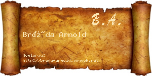 Bréda Arnold névjegykártya